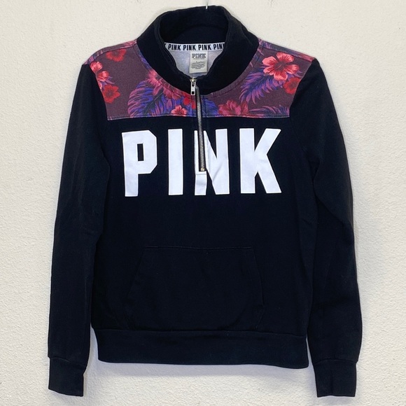 Pink Victoria's Secret Floral Sweatshirt Size Small - Picture 1 of 10